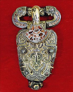 维京,铁,胸针,挪威,七世纪