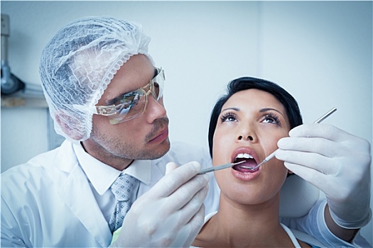男性,牙医,检查,牙齿