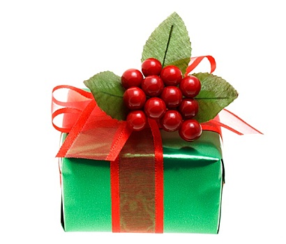 绿色,圣诞礼物,盒子