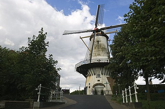 风车,威廉斯塔德,荷兰南部,荷兰