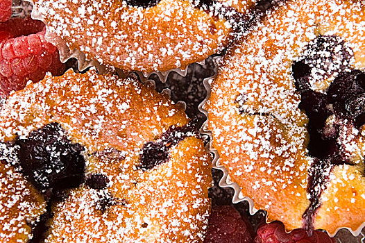 树莓,饼干,新鲜水果