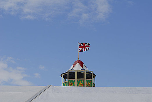 英格兰,肯特郡,风景,上面,大帐篷,传统,英国国旗,飞,展示