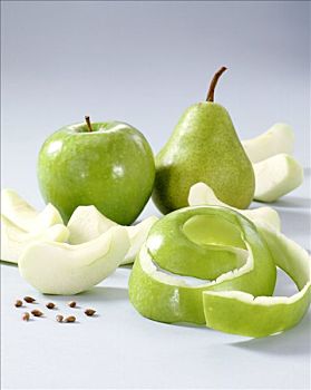 澳洲青苹果,绿色,梨,外皮,楔形