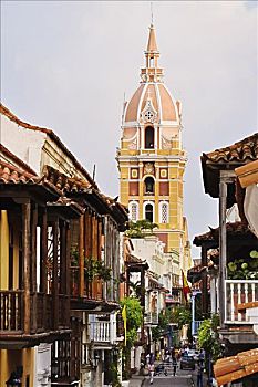街景,大教堂,哥伦比亚