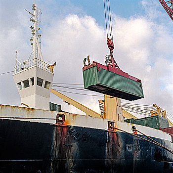 集装箱,起重机,船,港口