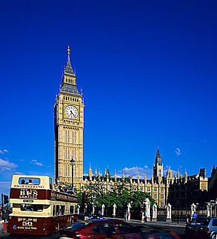 观光,游客,旅游巴士,大本钟,房子,议会,威斯敏斯特宫,伦敦,英格兰,英国