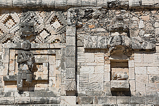 檐壁,女僧侣,方院,乌斯马尔,玛雅人遗址,尤卡坦半岛,墨西哥