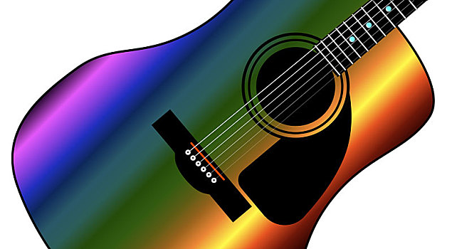 彩虹,西部,吉他