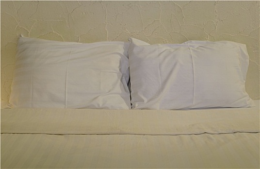 白色,枕头,床