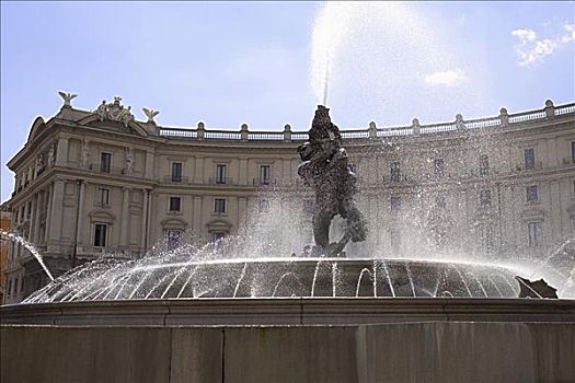 喷泉,正面,建筑,罗马,意大利