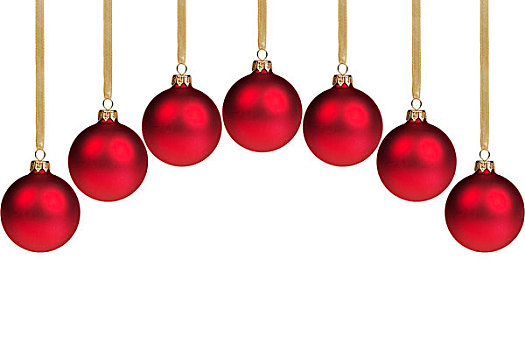 拱形,红色,圣诞节,彩球,白色背景