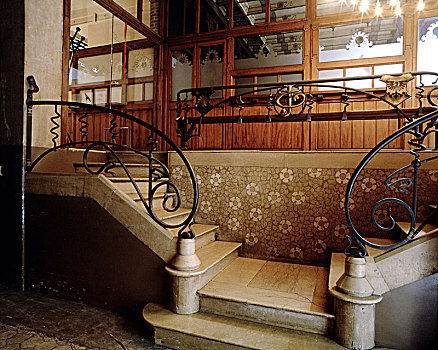 楼梯,房子,马略卡岛,街道,1898年