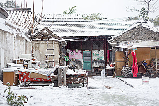 北京雪景胡同