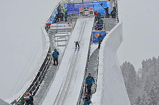 冬季运动,跳台滑雪,塔,靠近,滑雪