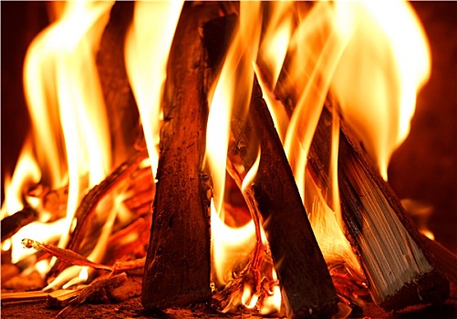 木柴,燃烧,火