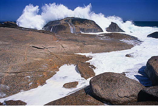 波浪,碰撞,岩石,岸边,南非