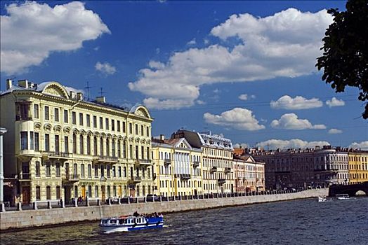 俄罗斯,圣彼得堡,建筑,河