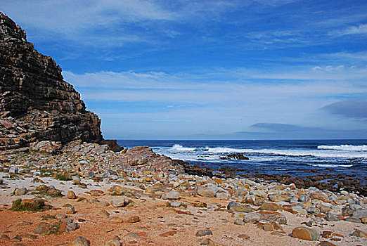 南非开普敦好望角礁石海带海浪