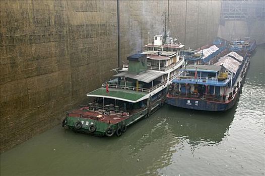 河,葛洲坝,锁,靠近,宜昌,中国