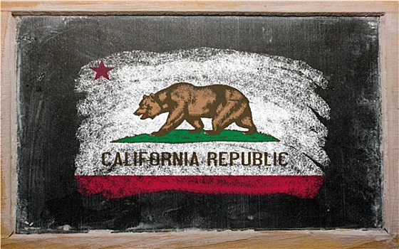 旗帜,美国,加利福尼亚,黑板,涂绘,粉笔