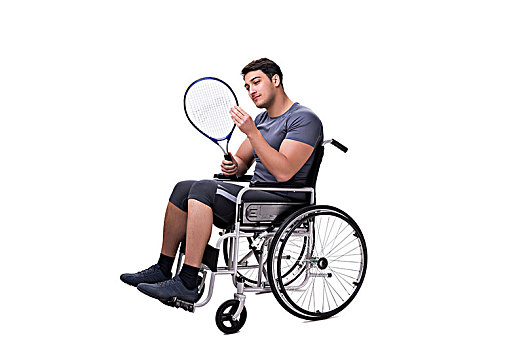网球手,恢复,受伤,轮椅