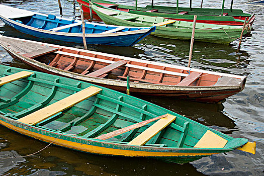 巴西,亚马逊河,彩色,木质,渔船,大幅,尺寸