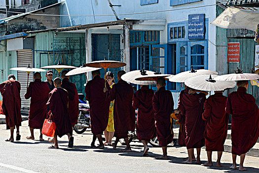 亚洲,缅甸,城市,僧侣