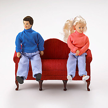 娃娃,坐,微型,沙发