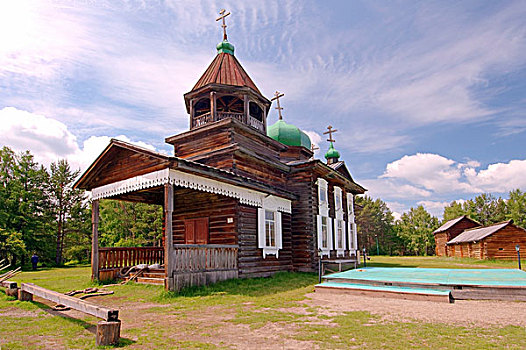 东正教,教堂,住宅区,伊尔库茨克,区域,贝加尔湖,西伯利亚,俄罗斯联邦,欧亚大陆