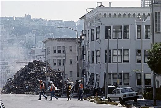 地震,结果,旧金山,加利福尼亚,美国