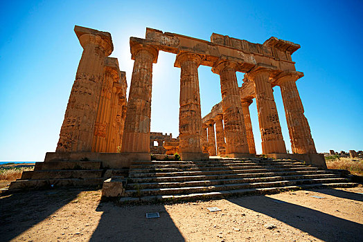 希腊,多利安式,庙宇,遗址,塞利农特,西西里,意大利,欧洲