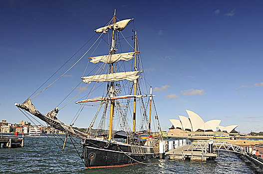 旧式,帆船,悉尼歌剧院,悉尼,新南威尔士,澳大利亚