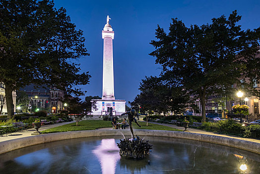 华盛顿纪念碑,光亮,夜晚,弗农山,地点