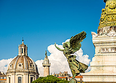圣玛丽亚教堂,洛雷托,天使,雕塑,天使形象,国家纪念建筑,广场,威尼斯,罗马,拉齐奥,意大利,欧洲