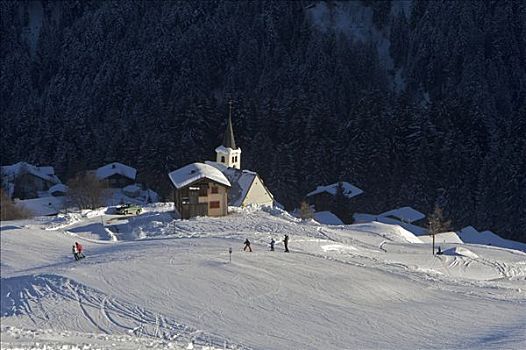 小,滑雪,区域,靠近,格劳宾登州,瑞士,欧洲