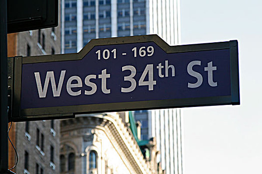 街道,标识,西部,纽约,美国,北美