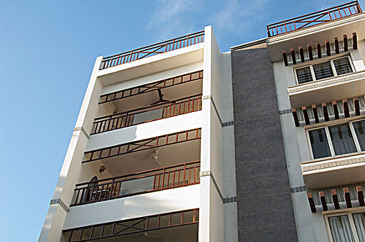 仰视,公寓楼,安得拉邦,印度