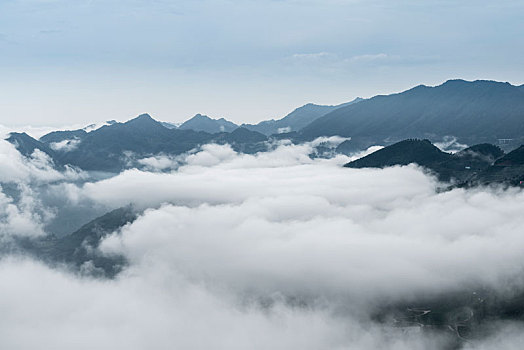 夏季,早晨,重庆,綦江,山镇,云海