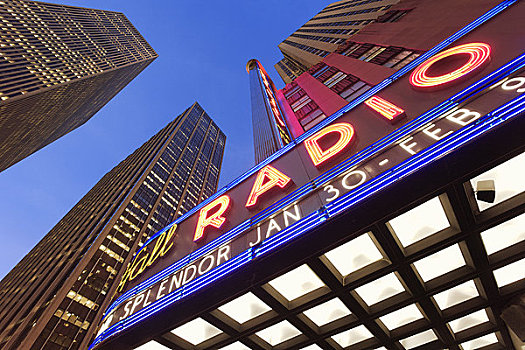 无线电城音乐厅,洛克菲勒中心,曼哈顿,纽约,美国