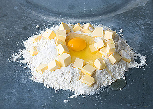 面粉,黄油,蛋黄,准备,芝士蛋糕