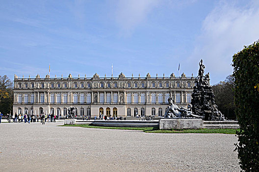 宫殿广场,宫殿,海伦基姆湖堡,巴伐利亚,德国,欧洲