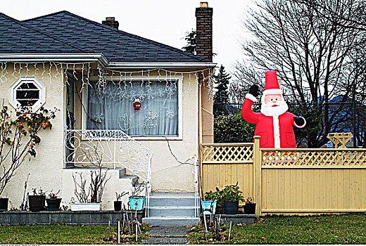 圣诞老人,装饰,房子