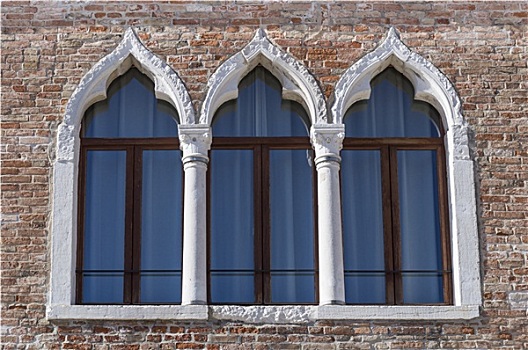 古老,拱形,窗户,特色,威尼斯