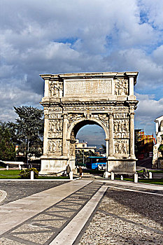 凯旋,拱形,图拉真,罗马,建筑,贝内文托,坎帕尼亚区,南,意大利,欧洲