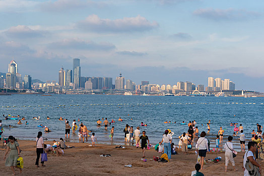 青岛,夏季,海水浴场