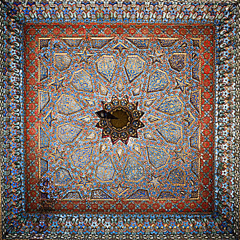 华丽,涂绘,天花板,布哈拉,乌兹别克斯坦