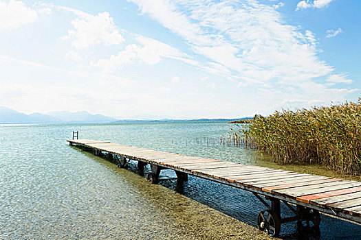 码头,基姆湖,湖,巴伐利亚,德国