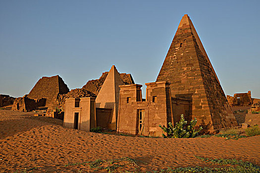 金字塔,北方,墓地,麦罗埃,努比亚,苏丹,非洲
