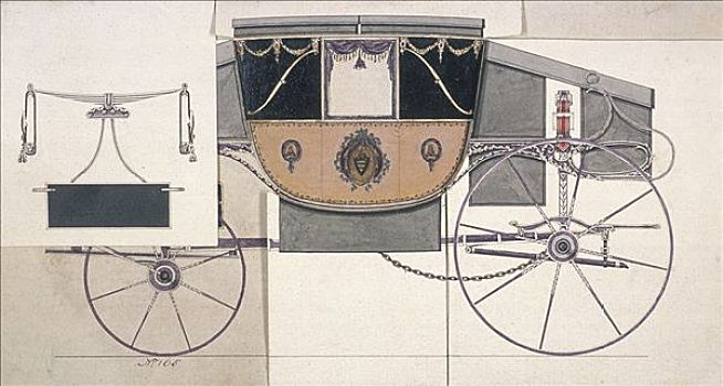 马车,重叠,切片食物,特写,笔记,1785年,艺术家