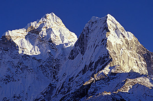 两个,山峰,昆布,喜马拉雅山,尼泊尔